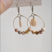Round Bead Hoop Earrings