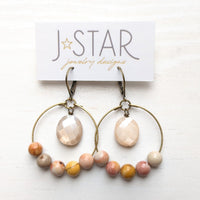 Round Bead Hoop Earrings
