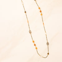 Long Asymmetrical Stone Layering Necklace