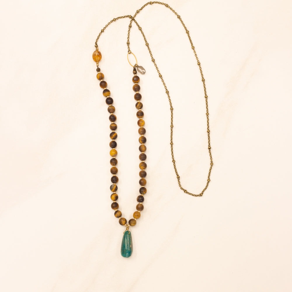 Tigers Eye Long Necklace