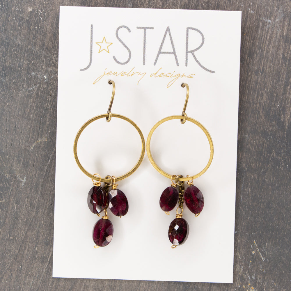 Garnet Trio Earrings