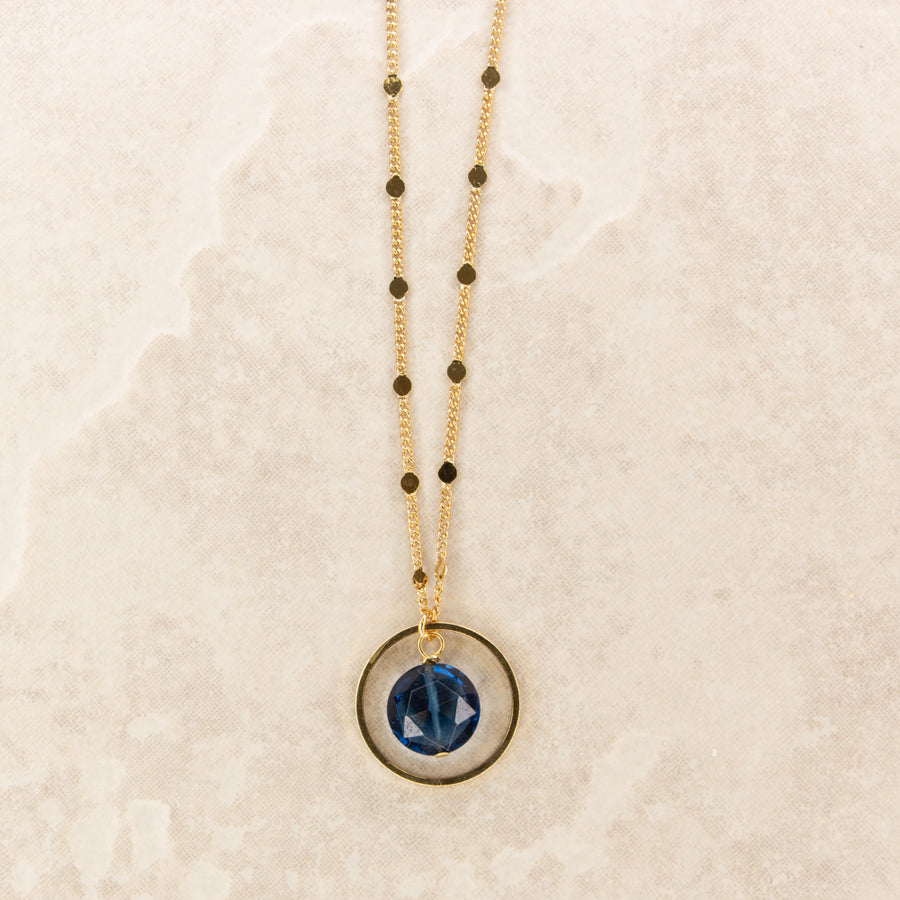 Sapphire Quartz Pendant Necklace