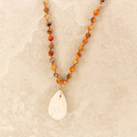 Hand Knotted Agate and Magnesite Necklace