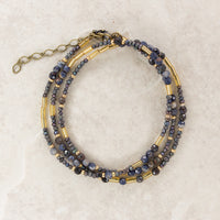 Sapphire and Seed Pearl Necklace/Wrap Bracelet