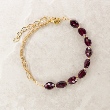 Faceted Garnet Oval Bracelet