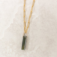 Gold Filled Labradorite Rectangle Necklace