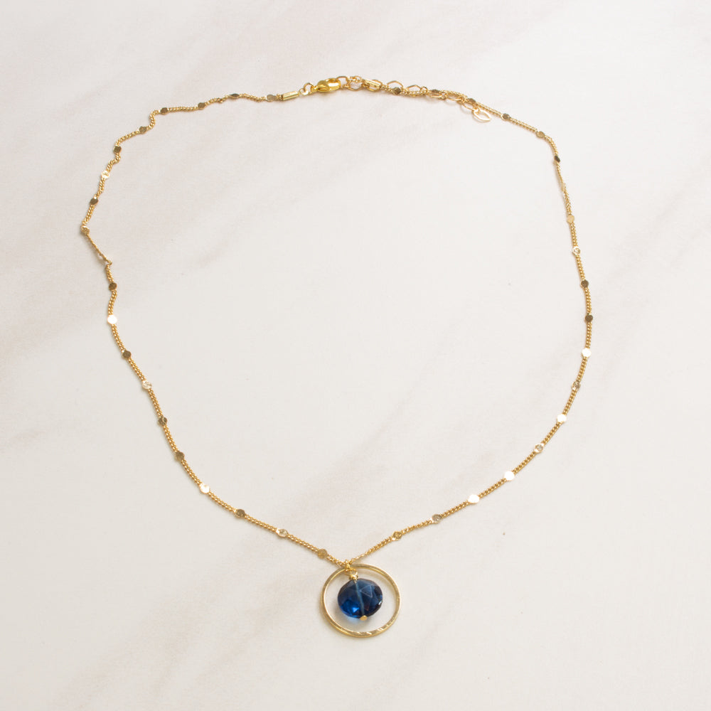 Sapphire Quartz Pendant Necklace