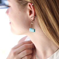 Double Drilled Rectangle Earrings