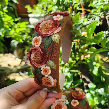 3D Floral Embroidered Headband