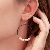 Mixed metal incomplete circle earrings