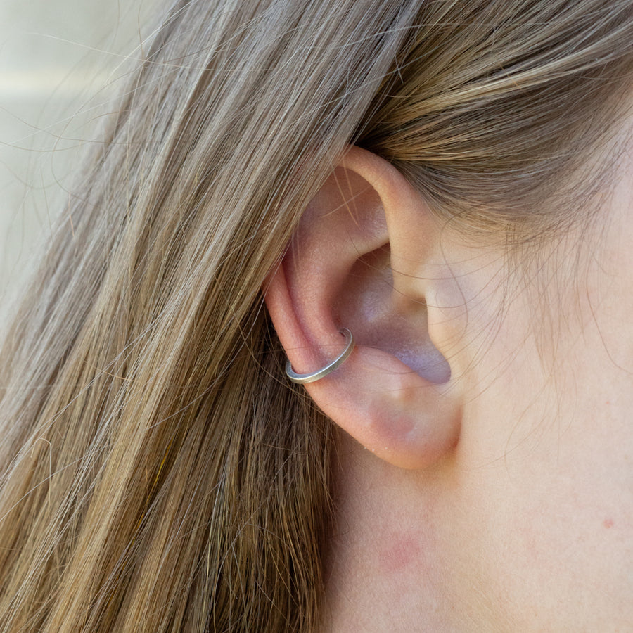 Sterling square ear cuff