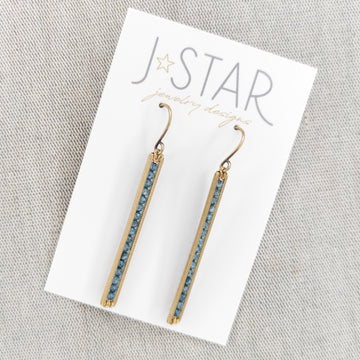 Microfaceted Stick Earrings - Topaz