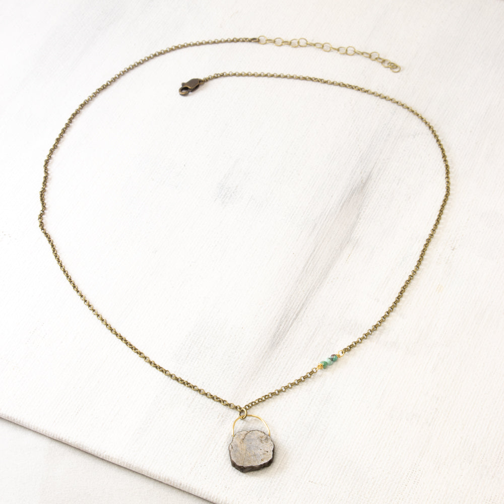 Asymmetrical moonstone slice necklace