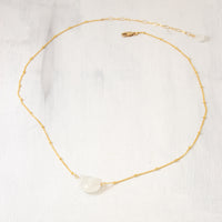 Half Circle Moonstone Satellite Necklace - Gold Filled