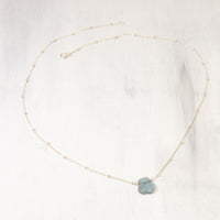 Moss Aquamarine slice necklace