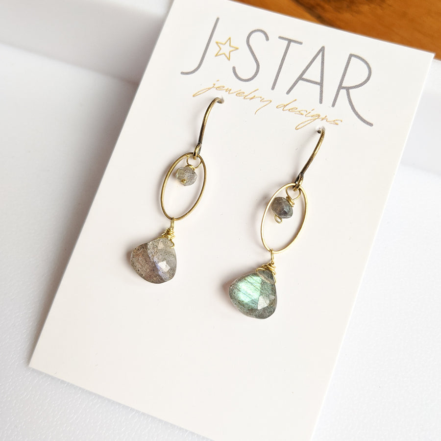 Tiny Oval Dangle Earrings