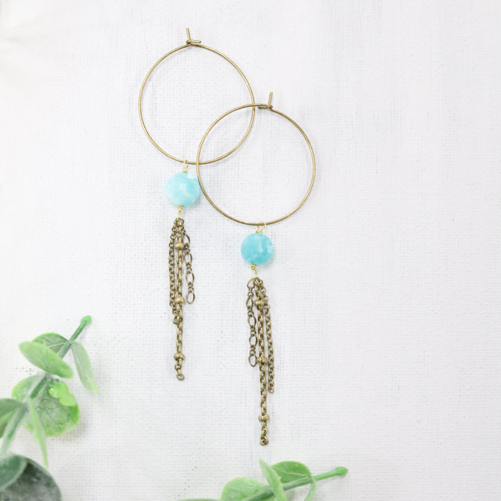 Chain Fringe Hoop Earrings